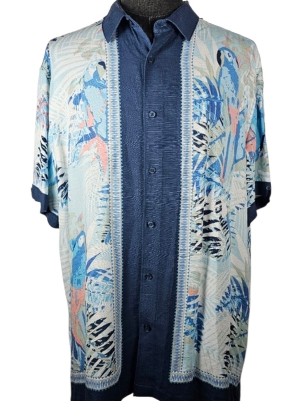 Cubavera Men's Ttopical Short Sleeve Hawaiian Button Down Vacation Size XXL